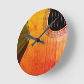 Rustic Acoustic Guitar Wall Clock Ronde Klok (Hoek)