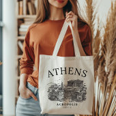 Rustic Acropolis of Greece Sketch Tote Bag
