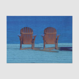 Rustic Adirondack Brown Beach Chairs Blue Ocean Tissuepapier