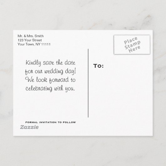 Rustic Adirondack Mountain Lake Bewaar de datum Aankondigingskaart (Achterkant)