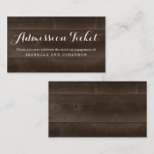 Rustic Admission Ticket Enclosure Kaart (Voorkant / Achterkant)