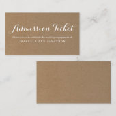 Rustic Admission Ticket Enclosure Kaart (Voorkant / Achterkant)