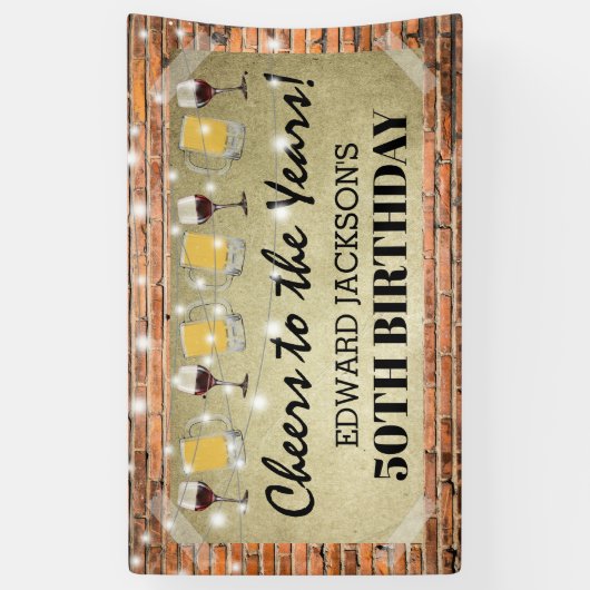 Rustic Adult Birthday Party | Cheers in de jaren Spandoek (Verticaal)