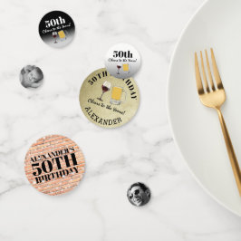 Rustic Adult Cheers to Years Foto Birthday Confetti