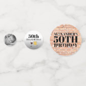 Rustic Adult Cheers to Years Foto Birthday Confetti (Achterkanten)