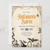 Rustic  Adult Halloween Soirée Invitation Kaart (Voorkant)