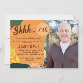 Rustic Adult Surprise 70th Birthday Party foto Kaart (Voorkant)