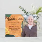 Rustic Adult Surprise 70th Birthday Party foto Kaart (Staand voorkant)