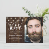 Rustic Adult Surprise Birthday Party foto Kaart (Staand voorkant)