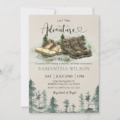 Rustic Adventure Begin Hiking Boots Vrijgezellenfe Kaart (Voorkant)