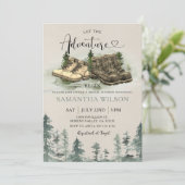 Rustic Adventure Begin Hiking Boots Vrijgezellenfe Kaart (Staand voorkant)