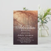 Rustic Adventure begint | Baby shower bossen Kaart (Staand voorkant)