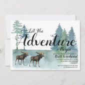 Rustic Adventure Moose Boy Camping Birthday Kaart (Voorkant)