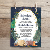 Rustic Adventure Night Sky Baby shower Kaart