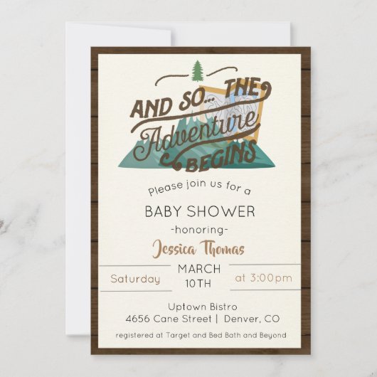Rustic Adventure start Baby shower Kaart (Voorkant)
