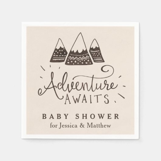 Rustic Adventure Thed Baby shower Napkins Servetten (Voorkant)