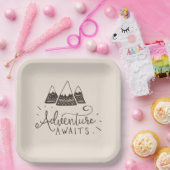 Rustic Adventure Thed Baby shower Papieren Bordje (Feest)