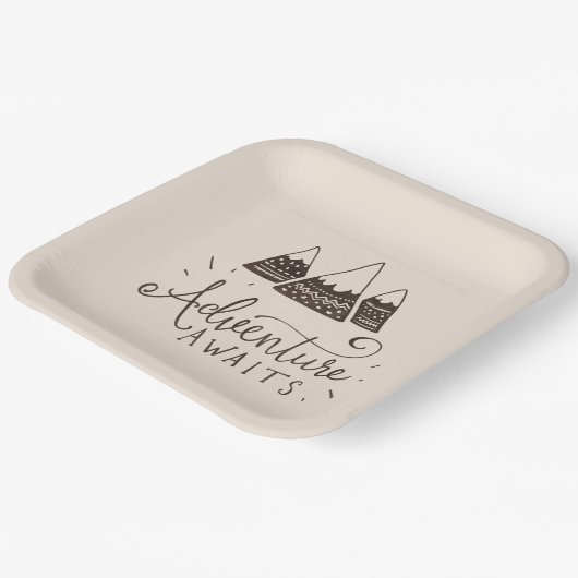 Rustic Adventure Thed Baby shower Papieren Bordje (Gebogen)