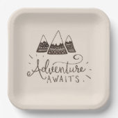 Rustic Adventure Thed Baby shower Papieren Bordje (Voorkant)