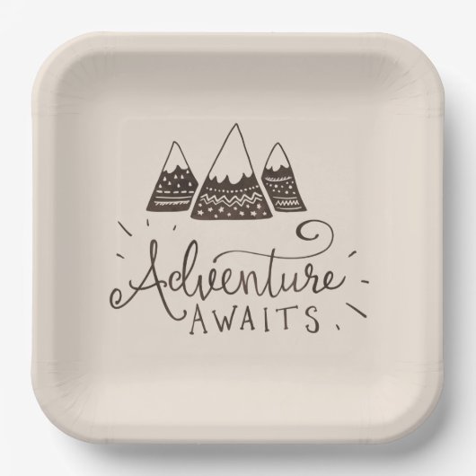 Rustic Adventure Thed Baby shower Papieren Bordje (Voorkant)