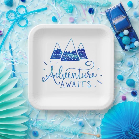 Rustic Adventure Thed Baby shower Papieren Bordje (Feest)