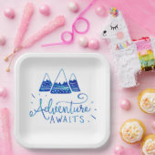 Rustic Adventure Thed Baby shower Papieren Bordje (Feest)