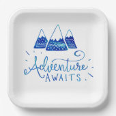 Rustic Adventure Thed Baby shower Papieren Bordje (Voorkant)