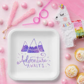 Rustic Adventure Thed Baby shower Papieren Bordje (Feest)