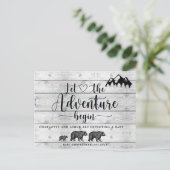 Rustic Adventure Woodland Beren Hood Zwangerschap Aankondigingskaart (Staand voorkant)