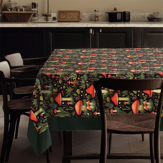 Rustic Aesthetic Tablecloth Mushrooms & Ferns Tafelkleed
