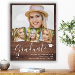 Rustic Afstuderen 4 Foto op persoonlijke titel Afs Imitatie Canvas Print<br><div class="desc">Viel uw afstuderen en geef een speciaal gepersonaliseerd cadeau met dit canvas van het afstuderen van de douanefoto collage op een bijtend houtontwerp. Dit unieke fotocollage afstuderen canvas zal een schat keepslag zijn. Pas vier van uw favoriete foto's van de hoogste of de universiteit aan, en personaliseer met het gradueren...</div>
