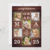 Rustic Afstuderen 6 Foto Collage Wood Afstuderen Aankondiging (Voorkant)