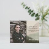 Rustic Afstuderen Aankondiging en Dank u Briefkaart (Staand voorkant)