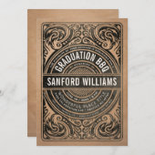 Rustic Afstuderen BBQ Party Invitations Kraft Kaart (Voorkant / Achterkant)