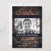 Rustic Afstuderen Fotoaankondiging | Partij Kaart (Voorkant)