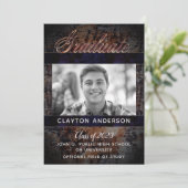 Rustic Afstuderen Fotoaankondiging | Partij Kaart (Staand voorkant)