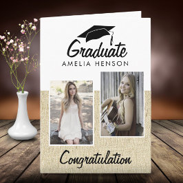 Rustic Afstuderen Gefeliciteerd 2 Foto collage Kaart
