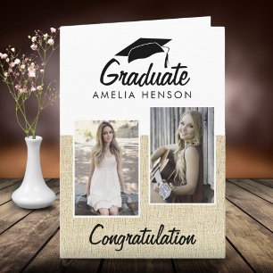 Rustic Afstuderen Gefeliciteerd 2 Foto collage Kaart