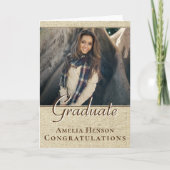 Rustic Afstuderen Gefeliciteerd Foto Afstuderen Kaart (Voorkant)