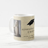 Rustic Afstuderen Gefeliciteerd Foto Afstuderen Koffiemok (Voorkant links)