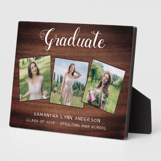 Rustic Afstuderen op maat 3 Foto Afstuderen Fotoplaat (Zijkant)