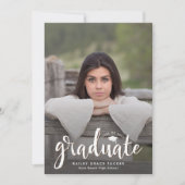 Rustic Afstuderen Overlay Grey Wood Foto Afstudere Aankondiging (Voorkant)