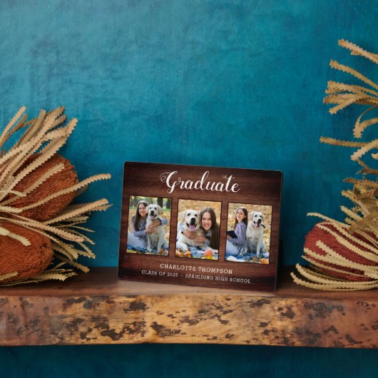 Rustic Afstuderen persoonlijke fotocollage Fotoplaat (Zijkant)