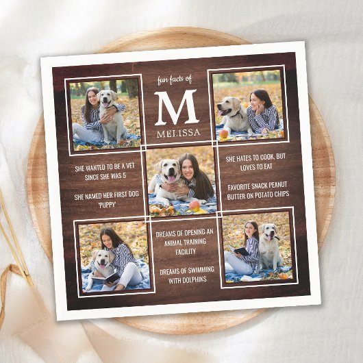 Rustic Afstuderen unieke fotocollage Servet