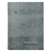 Rustic Airplane Dark Grey Gold Travel Journal Notitieboek (Voorkant)