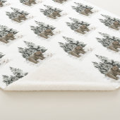 Rustic Alaska Cabin Grizzly Beer Woodland Forest Sherpa Deken (3/4)