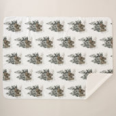 Rustic Alaska Cabin Grizzly Beer Woodland Forest Sherpa Deken (Voorkant (horizontaal))