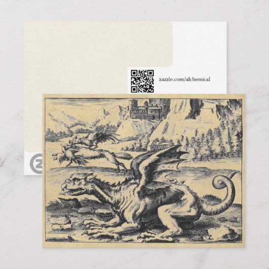 Rustic Alchemy Dragon Briefkaart (Voorkant / Achterkant)