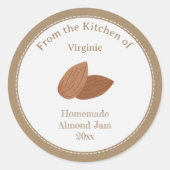 Rustic Almond Jam Kraft Label Sticker (Voorkant)