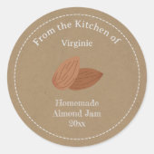 Rustic Almond Jam Label Sticker (Voorkant)
